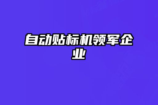自動貼標(biāo)機(jī)領(lǐng)軍企業(yè)